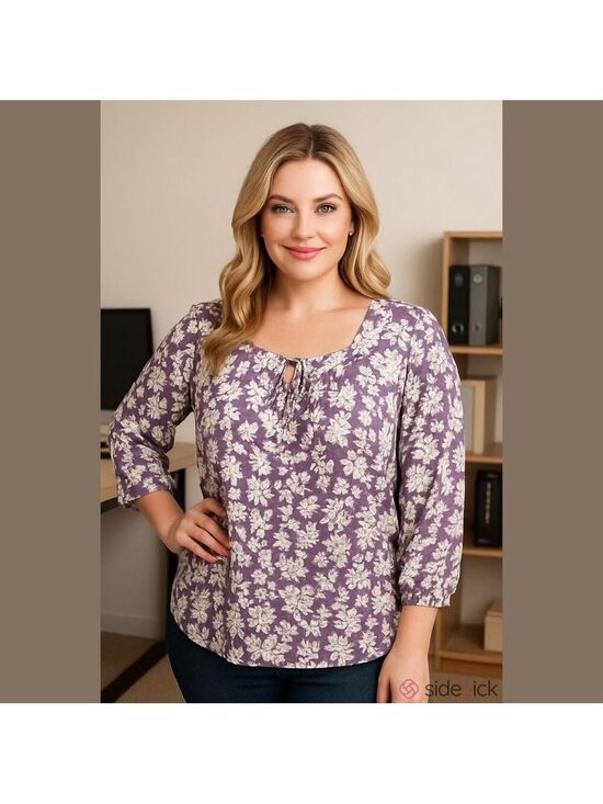 Chic Soul Tops - Chic Soul Blouse Lavender White Size 1X NWOT